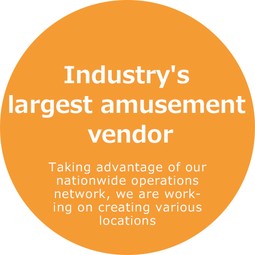 Industry's largest amusement vendor Taking advantage of our nationwide operations network, we are working on creating various locations